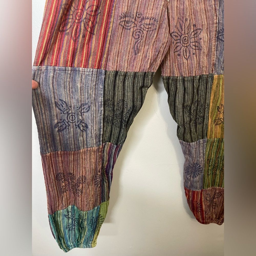 Tibetan Handmade cotton Patchwork Bloomer joggers Sz Medium bohemian - Picture 6 of 9